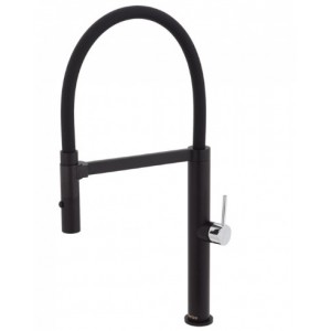 Kaya Pull Down Sink Mixer, Matte Black With Chrome Handle